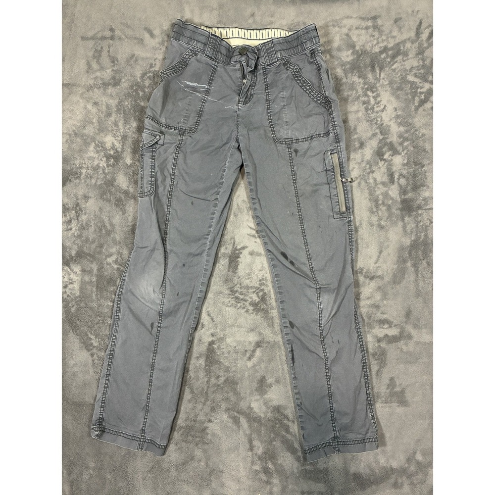 Natural Reflections Utility Cargo Pants 2 Grey Multi-Pocket Cotton Blend